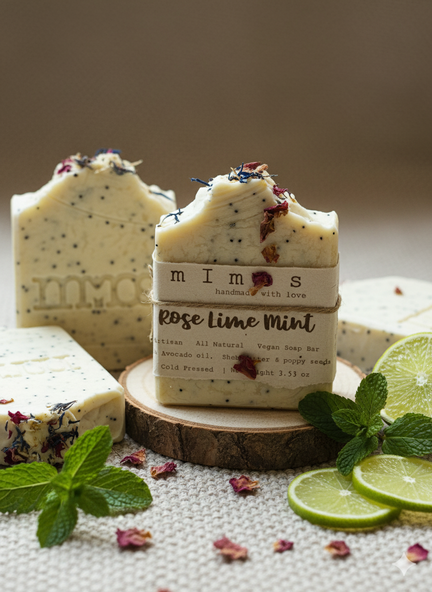 Rose Lime Mint Artisan Soap